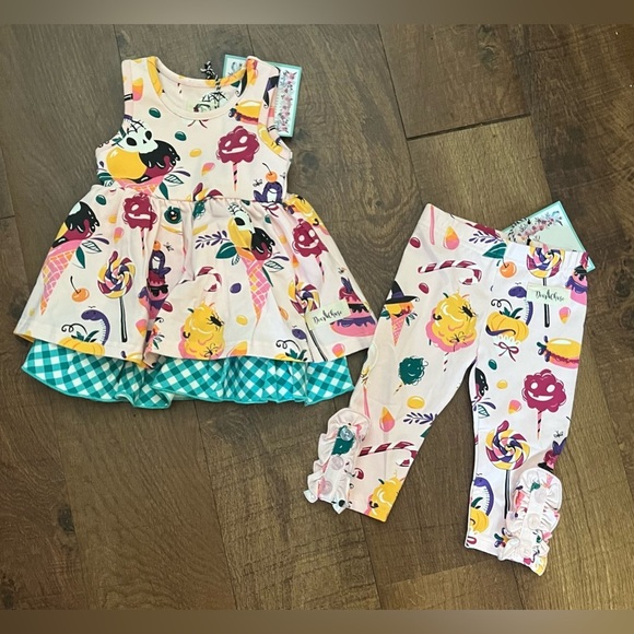 NWT Dear Chase boutique dress leggings set Halloween sweets 6 months